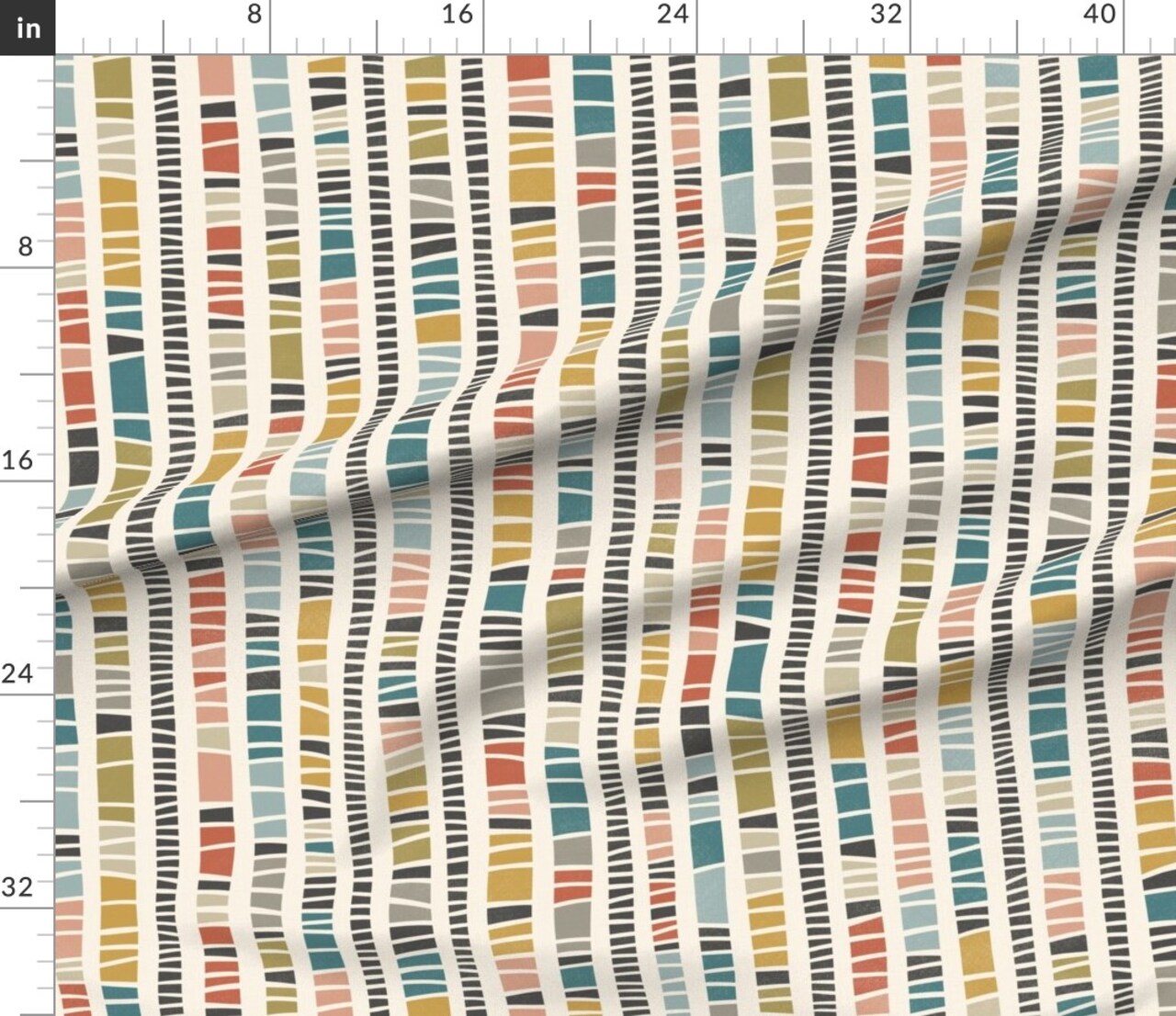 Colorful Mid Century Multi Colored Custom Printed Fabric by Spoonflower Various Fabrics by the Yard or Fat Quarter